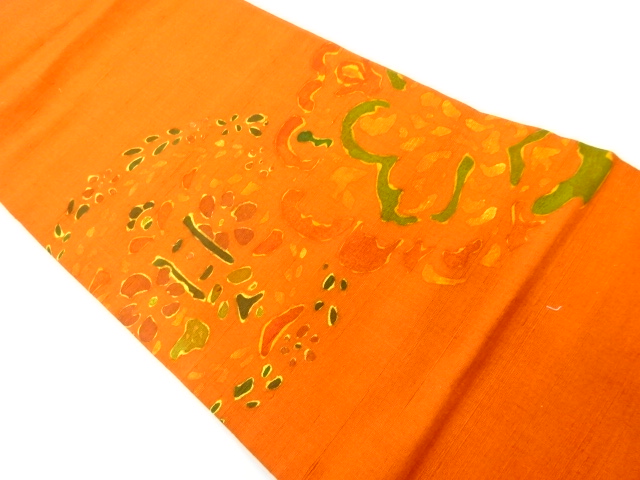 リサイクル　抽象花模様名古屋帯